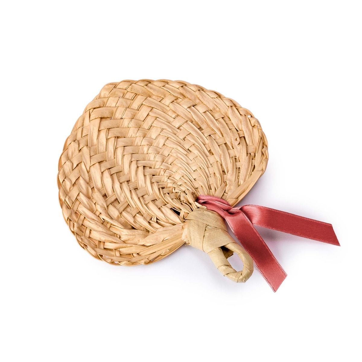 Paipay hoja de palma adornado rosa francia 13x14cm.(aprox)