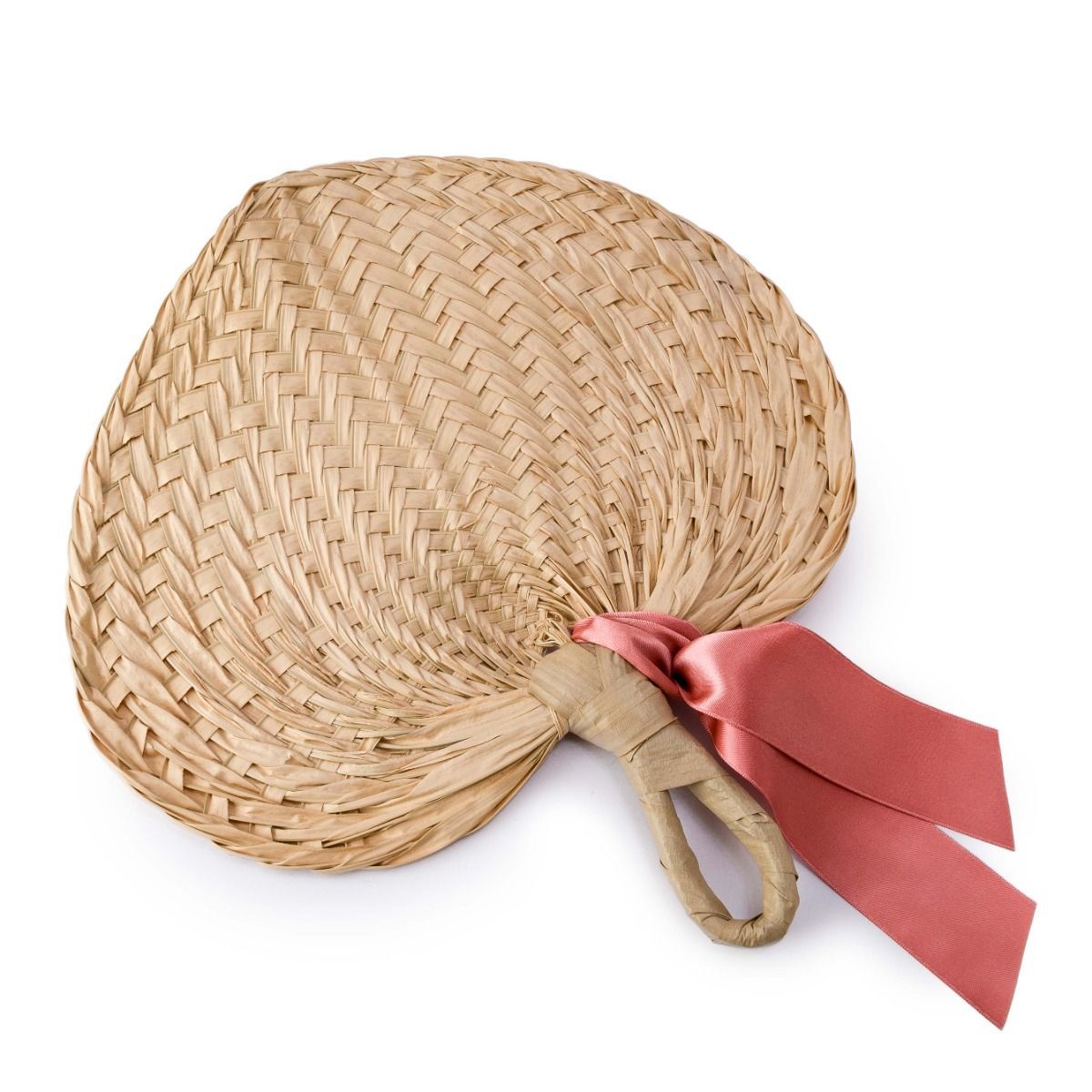 Paipay hoja de palma adornado rosa francia 29x30cm.(aprox)