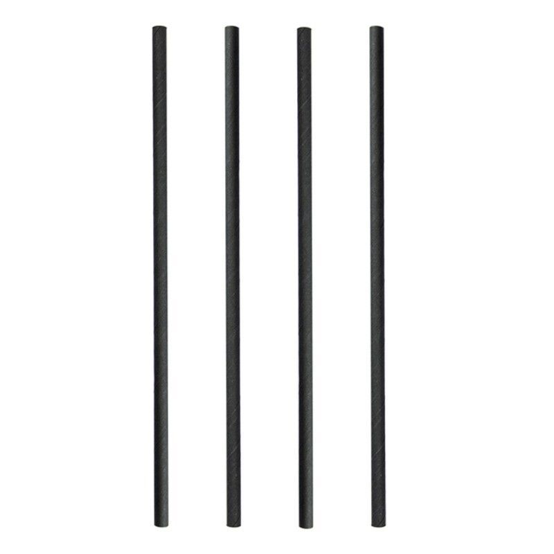 Pajitas papel negras 250 unidades