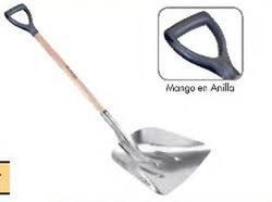 Pala Aluminio grande con Mango de madera con  Anilla 360x415 Milímetros. Referencia 198619.