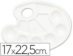 Paleta Plastica Lidercolor Ovalada 10 Huecos Diestros Tamaño 17X22,5Cm