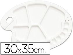 Paleta Plastico Lidercolor Ovalada 17 Huecos Diestros Tamaño 30X35Cm