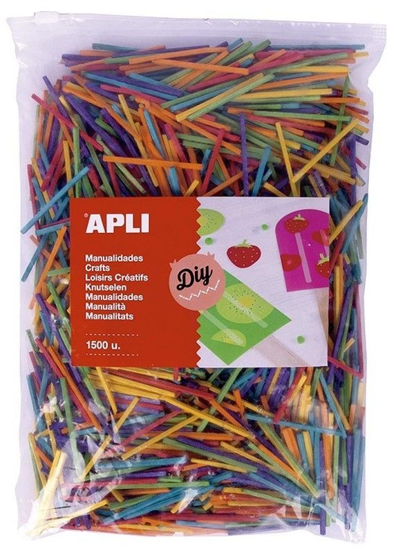 Palos mini madera colores surtidos 50 mm