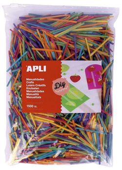 Palos mini madera colores surtidos 50 mm