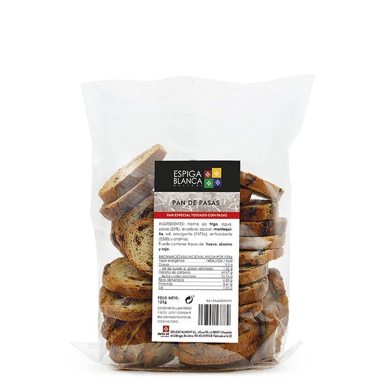 Pan de pasas  120 grs