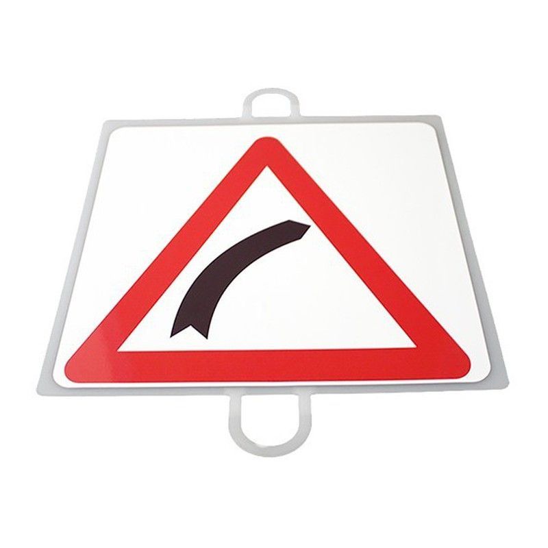 Panel de señalización de tráfico para picas. Curva derecha