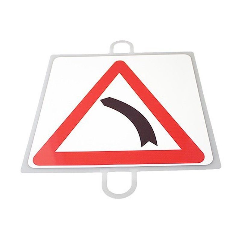 Panel de señalización de tráfico para picas. Curva izquierda