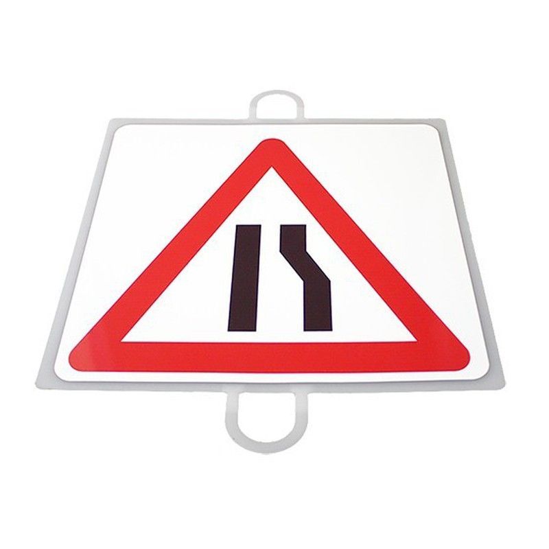 Panel de señalización de tráfico para picas. Extrechamiento