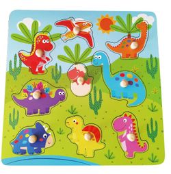 PANEL MADERA 9 ENCAJABLES DINOSAURIOS C/TIRADORES