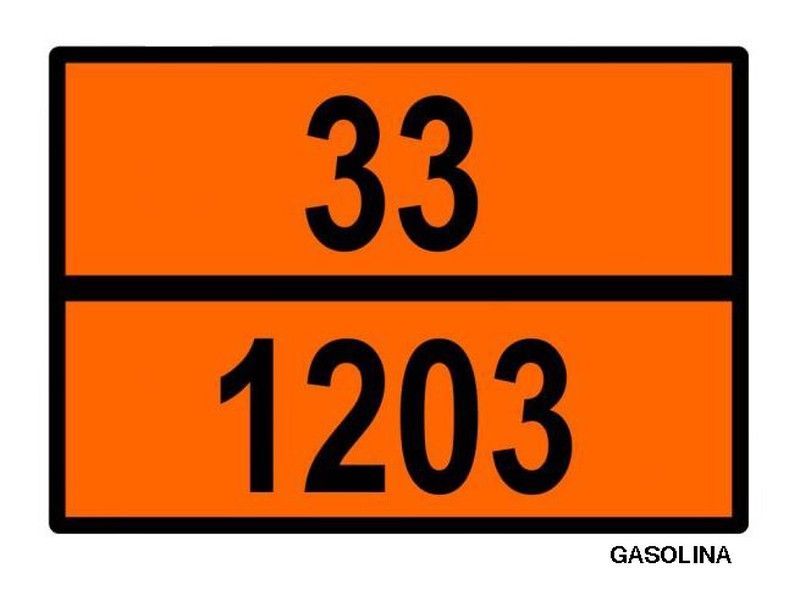 Panel naranja metálico materias peligrosas