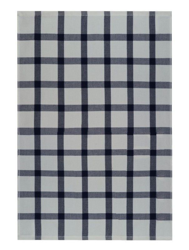 Paño de cocina algodón sarga Azul Checks 50x70