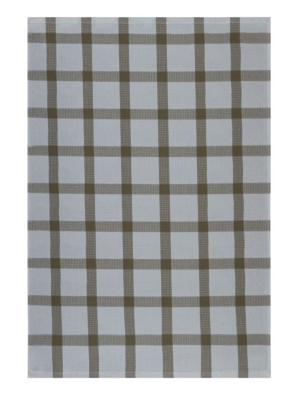 Paño de cocina algodón sarga Beige Checks 50x70