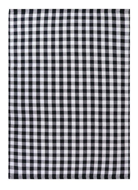 Paño de cocina algodón sarga Negro Pure Square Vichy 50x70