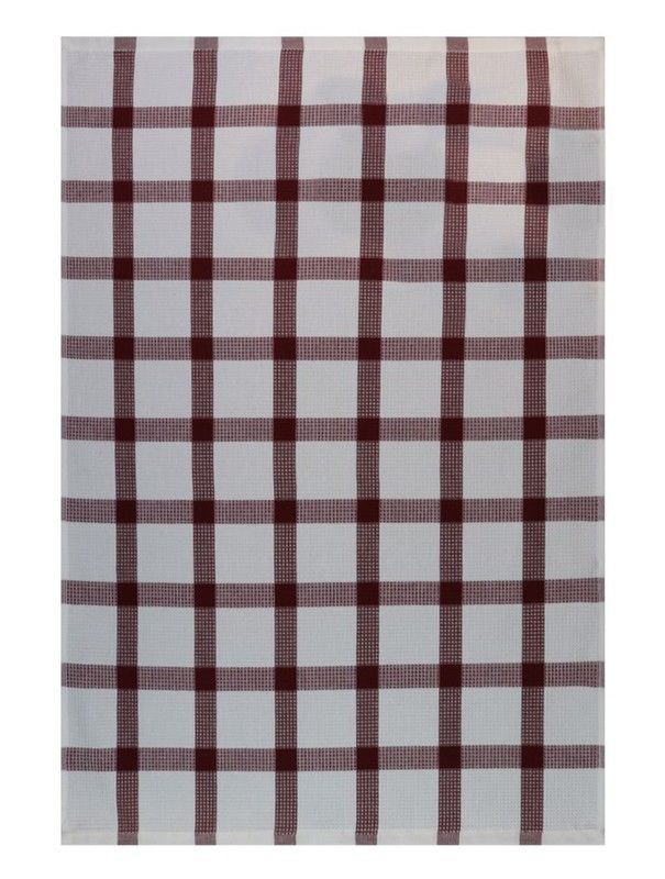 Paño de cocina algodón sarga Rojo Checks 50x70