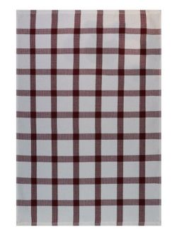 Paño de cocina algodón sarga Rojo Checks 50x70