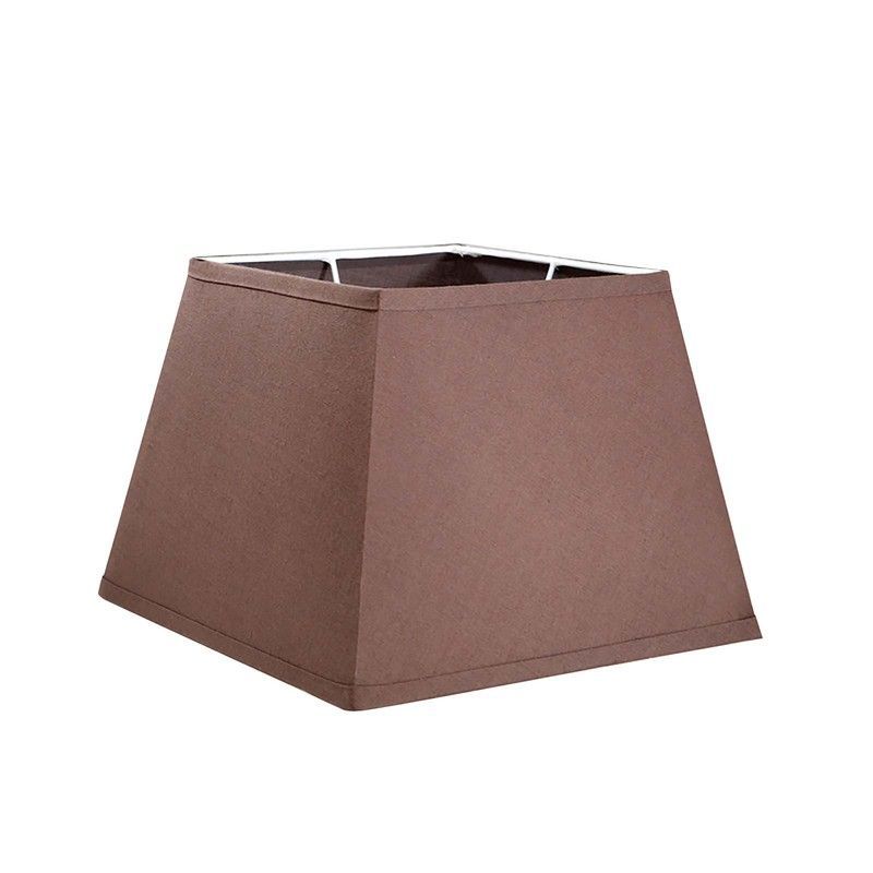 Pantalla cuadrada de tejido marrón, 33 x 33 x 23 cm | Cuadradas