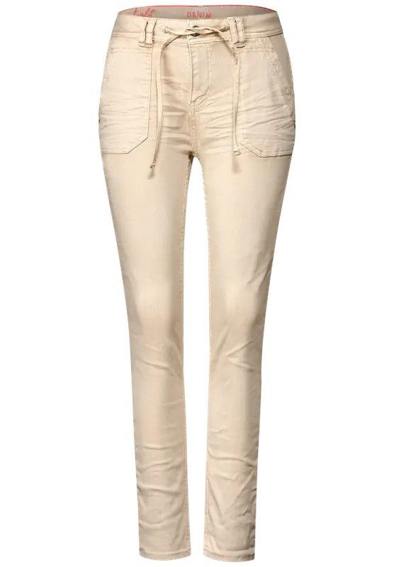 Pantalón 5 bolsillos MW tobillero Street One Beige
