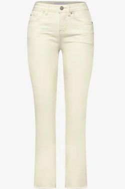 Pantalón 5 bolsillos tobillero con banda Street One Ecru