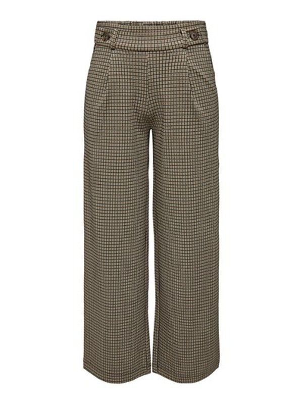 Pantalón ancho con muestra cuadro pequeño Jdy Brown