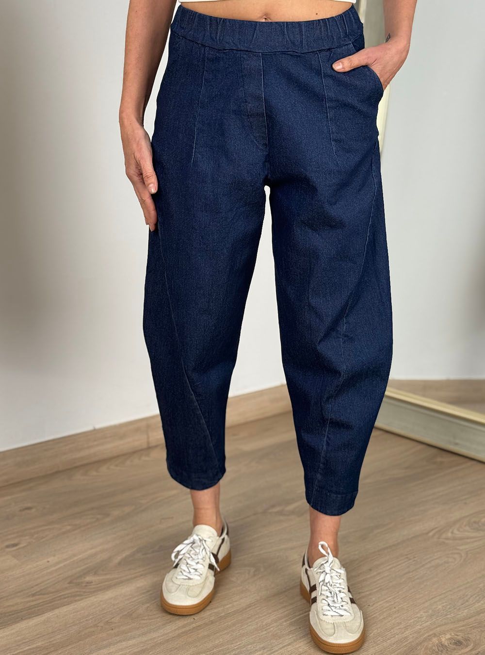 Pantalón balloon tencel azul