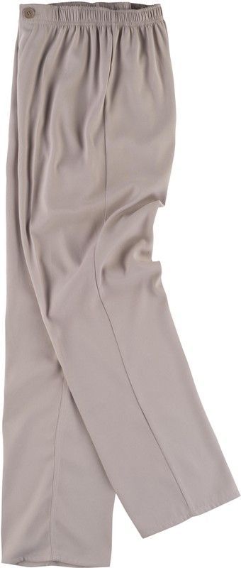 Pantalón con cintura elástica bragueta de cremallera Beige