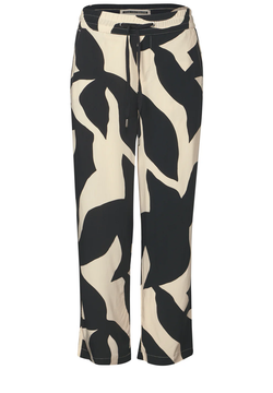 Pantalón con goma 7/8 estampado abstracto Street One Black