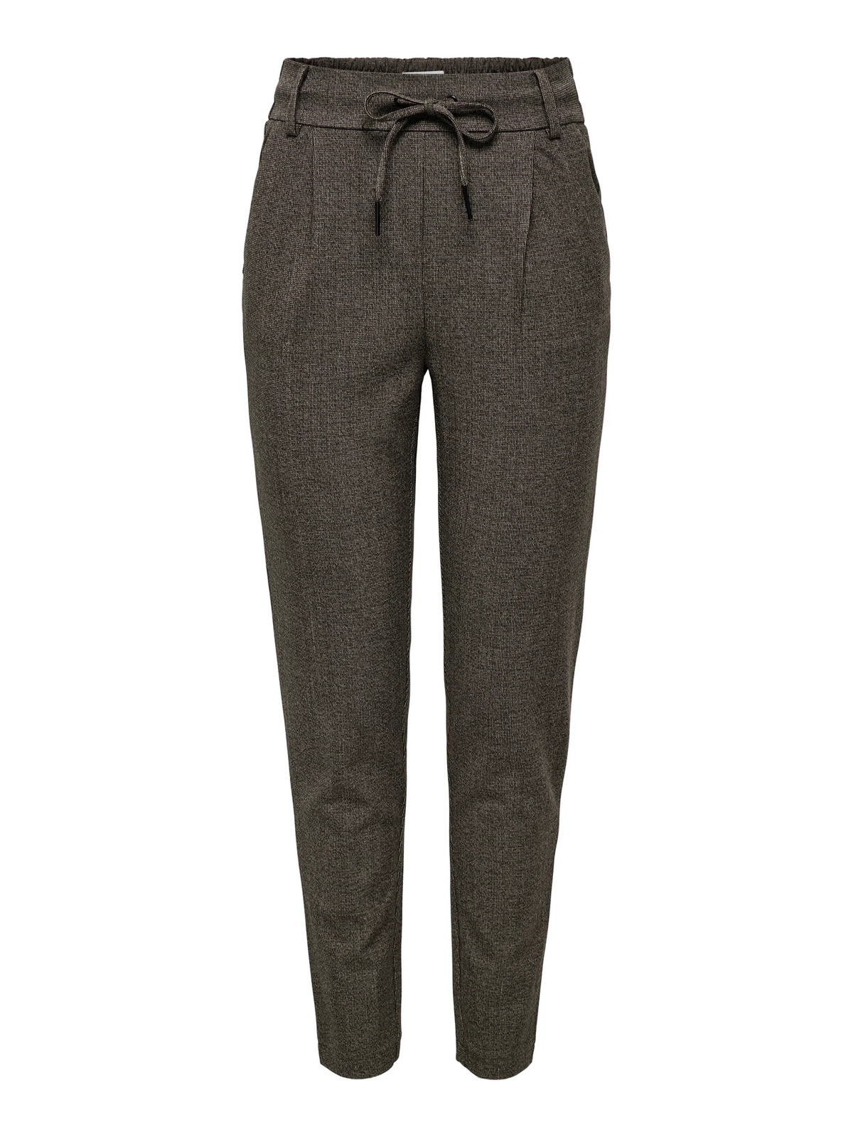 Pantalón con goma y cordón con microcuadro Only Black