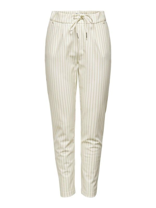 Pantalón con goma y rayas diplomáticas Only Cloud Dancer