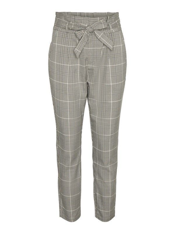 Pantalón de cuadros pata de gallo y cinturón Vero Moda Ivy Green