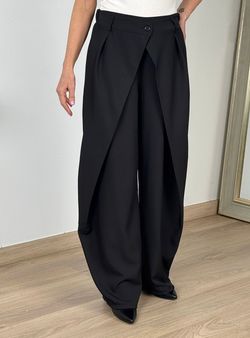 Pantalón doble solapa negro