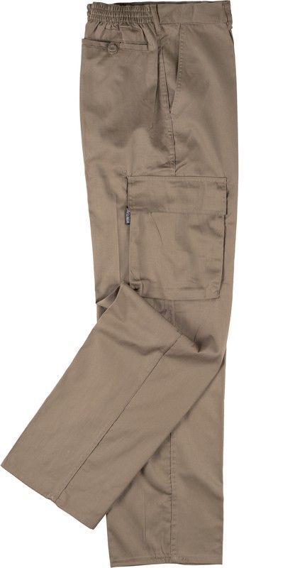 Pantalón Elástico en cintura multibolsillos Beige