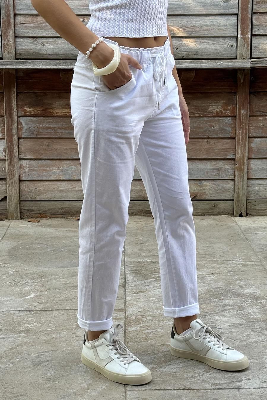 Pantalón jogger blanco