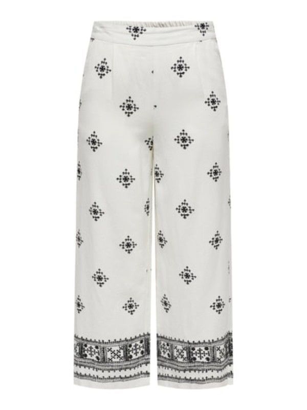Pantalón palazzo con bordados Only Cloud Dancer