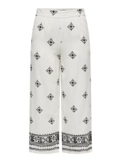 Pantalón palazzo con bordados Only Cloud Dancer