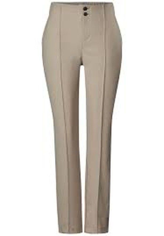 Pantalón vestir con repunte Street One Beige
