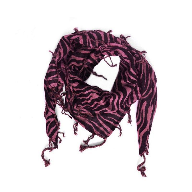 Pañuelo Zebra Rosa Con Flecos 100X100