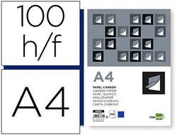 Papel carbon liderpapel film azul tamaño din a4 caja de 100 hojas