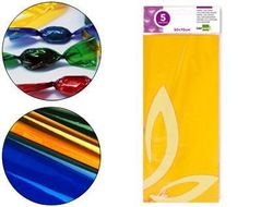 Papel Celofan Liderpapel 50X70 cm 22G/M2 Bolsa de 5 Hojas Amarillo