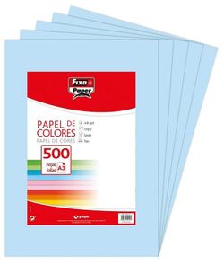 Papel color A3 80 grs. azul claro, 500 hojas