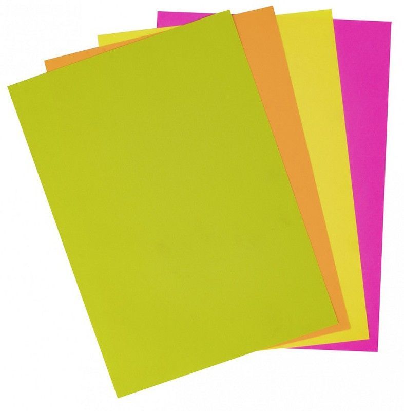 Papel color A4 80 gr 4 colores Flúor