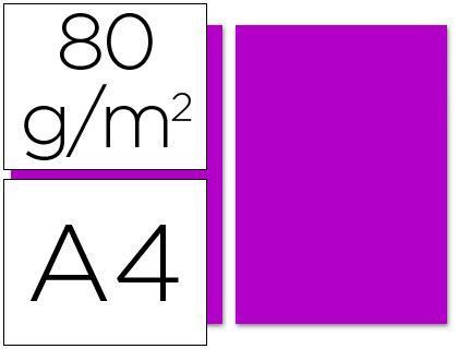 Papel Color Liderpapel A4 80G/M2 Fucsia Paquete de 100