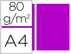Papel Color Liderpapel A4 80G/M2 Fucsia Paquete de 100