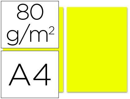 Papel Color Liderpapel A4 80G/M2 Limon Paquete de 100