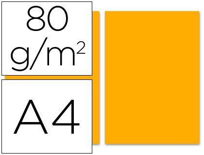 Papel Color Liderpapel A4 80G/M2 Naranja Paquete de 100