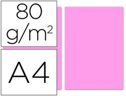 Papel Color Liderpapel A4 80G/M2 Rosa Paquete de 100