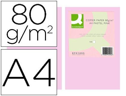 Papel Color Q-Connect Din A4 80 Gr Rosa Paquete de 500 Hojas
