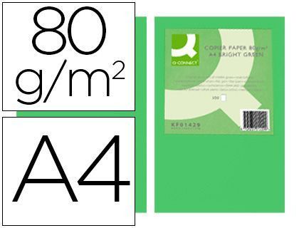 Papel Color Q-Connect Din A4 80Gr Verde Intenso Paquete de 500 Hojas
