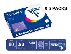 Papel color trophee A4 80gr violeta intenso paquete de 500hojas