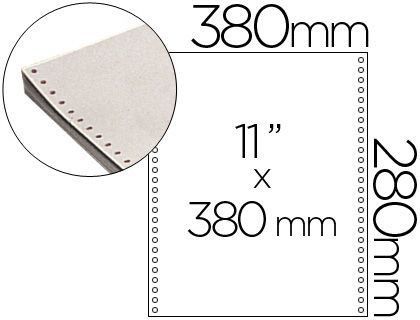Papel Continuo 380X11 Blanco -Caja de 2500 Hojas