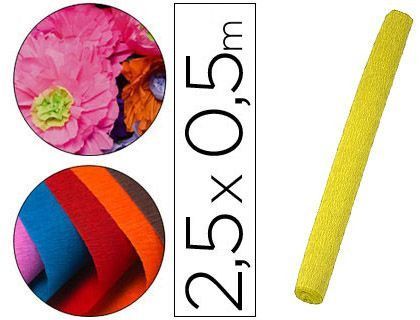 Papel Crespon Liderpapel 50 cm X 2,5 M 34G/M2 Amarillo Fluorescente